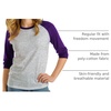 image:imageDecrum Raglan Baseball Shirt Women  Casual Trendy 34 Length Raglan Sleeve Tops for WomenHeather Grey  Purple Womens Raglan