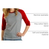 image:imageDecrum Raglan Baseball Shirt Women  Casual Trendy 34 Length Raglan Sleeve Tops for WomenHeather Grey  Red Raglan