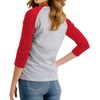 image:imageDecrum Raglan Baseball Shirt Women  Casual Trendy 34 Length Raglan Sleeve Tops for WomenHeather Grey  Red Raglan