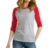 image:imageDecrum Raglan Baseball Shirt Women  Casual Trendy 34 Length Raglan Sleeve Tops for WomenHeather Grey  Red Raglan