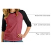 image:imageDecrum Raglan Baseball Shirt Women  Casual Trendy 34 Length Raglan Sleeve Tops for WomenHeather Pink  Black Womens Raglan