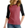 image:imageDecrum Raglan Baseball Shirt Women  Casual Trendy 34 Length Raglan Sleeve Tops for WomenHeather Pink  Black Womens Raglan