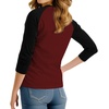 image:imageDecrum Raglan Baseball Shirt Women  Casual Trendy 34 Length Raglan Sleeve Tops for WomenMaroon  Black Raglan