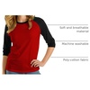 image:imageDecrum Raglan Baseball Shirt Women  Casual Trendy 34 Length Raglan Sleeve Tops for WomenRed  Black Womens Raglan
