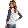 image:imageDecrum Raglan Baseball Shirt Women  Casual Trendy 34 Length Raglan Sleeve Tops for WomenWhite  Denim Blue Womens Raglan
