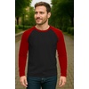 image:imageDecrum Raglan Shirt Men  Crew Neck Baseball Long Sleeve Tee ShirtsBlack Red
