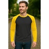 image:imageDecrum Raglan Shirt Men  Crew Neck Baseball Long Sleeve Tee ShirtsBlack Yellow