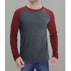 image:imageDecrum Raglan Shirt Men  Crew Neck Baseball Long Sleeve Tee ShirtsCharcoal Grey Maroon