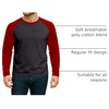 image:imageDecrum Raglan Shirt Men  Crew Neck Baseball Long Sleeve Tee ShirtsCharcoal Grey Red