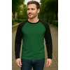 image:imageDecrum Raglan Shirt Men  Crew Neck Baseball Long Sleeve Tee ShirtsGreen Black