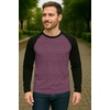 image:imageDecrum Raglan Shirt Men  Crew Neck Baseball Long Sleeve Tee ShirtsHeather Burgundy Black