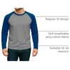 image:imageDecrum Raglan Shirt Men  Crew Neck Baseball Long Sleeve Tee ShirtsHeather Grey Denim Blue