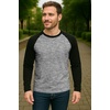 image:imageDecrum Raglan Shirt Men  Crew Neck Baseball Long Sleeve Tee ShirtsMelange Grey Black