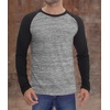image:imageDecrum Raglan Shirt Men  Crew Neck Baseball Long Sleeve Tee ShirtsMelange Grey Black