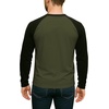 image:imageDecrum Raglan Shirt Men  Crew Neck Baseball Long Sleeve Tee ShirtsMilitary Green Black