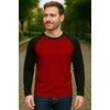 image:imageDecrum Raglan Shirt Men  Crew Neck Baseball Long Sleeve Tee ShirtsRed Black