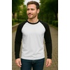 image:imageDecrum Raglan Shirt Men  Crew Neck Baseball Long Sleeve Tee ShirtsWhite Black