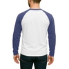 image:imageDecrum Raglan Shirt Men  Crew Neck Baseball Long Sleeve Tee ShirtsWhite Denim Blue