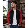 image:imageDecrum Raglan Varsity Jacket Men  High School Bomber Mens Baseball JacketsBlack Red