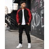 image:imageDecrum Raglan Varsity Jacket Men  High School Bomber Mens Baseball JacketsBlack Red