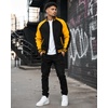 image:imageDecrum Raglan Varsity Jacket Men  High School Bomber Mens Baseball JacketsBlack Yellow