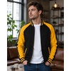 image:imageDecrum Raglan Varsity Jacket Men  High School Bomber Mens Baseball JacketsBlack Yellow