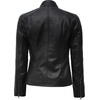 image:imageDecrum Real Lambskin Cafe Racer Leather Jackets For Women Biker StyleBlack