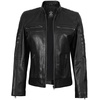 image:imageDecrum Real Lambskin Cafe Racer Leather Jackets For Women Biker StyleBlack