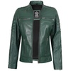 image:imageDecrum Real Lambskin Cafe Racer Leather Jackets For Women Biker StyleGreen