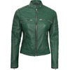 image:imageDecrum Real Lambskin Cafe Racer Leather Jackets For Women Biker StyleGreen