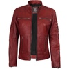 image:imageDecrum Real Lambskin Cafe Racer Leather Jackets For Women Biker StyleRed Wax
