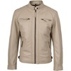 image:imageDecrum Real Lambskin Cafe Racer Leather Jackets for Men Motorcycle StyleBeige
