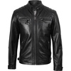 image:imageDecrum Real Lambskin Cafe Racer Leather Jackets for Men Motorcycle StyleBlack