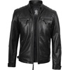 image:imageDecrum Real Lambskin Cafe Racer Leather Jackets for Men Motorcycle StyleBlack