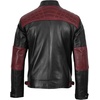 image:imageDecrum Real Lambskin Cafe Racer Leather Jackets for Men Motorcycle StyleBlack and Maroon