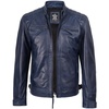 image:imageDecrum Real Lambskin Cafe Racer Leather Jackets for Men Motorcycle StyleBlue Wax