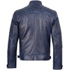 image:imageDecrum Real Lambskin Cafe Racer Leather Jackets for Men Motorcycle StyleBlue Wax
