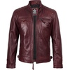 image:imageDecrum Real Lambskin Cafe Racer Leather Jackets for Men Motorcycle StyleBurgundy