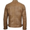image:imageDecrum Real Lambskin Cafe Racer Leather Jackets for Men Motorcycle StyleCamel