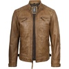 image:imageDecrum Real Lambskin Cafe Racer Leather Jackets for Men Motorcycle StyleCamel