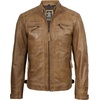 image:imageDecrum Real Lambskin Cafe Racer Leather Jackets for Men Motorcycle StyleCamel