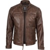 image:imageDecrum Real Lambskin Cafe Racer Leather Jackets for Men Motorcycle StyleCoffee Wax