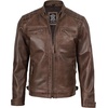 image:imageDecrum Real Lambskin Cafe Racer Leather Jackets for Men Motorcycle StyleCoffee Wax