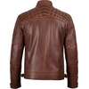 image:imageDecrum Real Lambskin Cafe Racer Leather Jackets for Men Motorcycle StyleCognac Wax