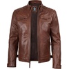 image:imageDecrum Real Lambskin Cafe Racer Leather Jackets for Men Motorcycle StyleCognac Wax