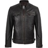 image:imageDecrum Real Lambskin Cafe Racer Leather Jackets for Men Motorcycle StyleDark Brown Ruboff