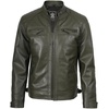 image:imageDecrum Real Lambskin Cafe Racer Leather Jackets for Men Motorcycle StyleOlive Green