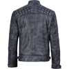 image:imageDecrum Real Lambskin Cafe Racer Leather Jackets for Men Motorcycle StyleWashed Distressed Black