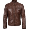 image:imageDecrum Real Lambskin Cafe Racer Men Leather Jacket Casual Fashion OuterwearCognac