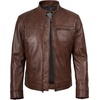 image:imageDecrum Real Lambskin Cafe Racer Men Leather Jacket Casual Fashion OuterwearCognac